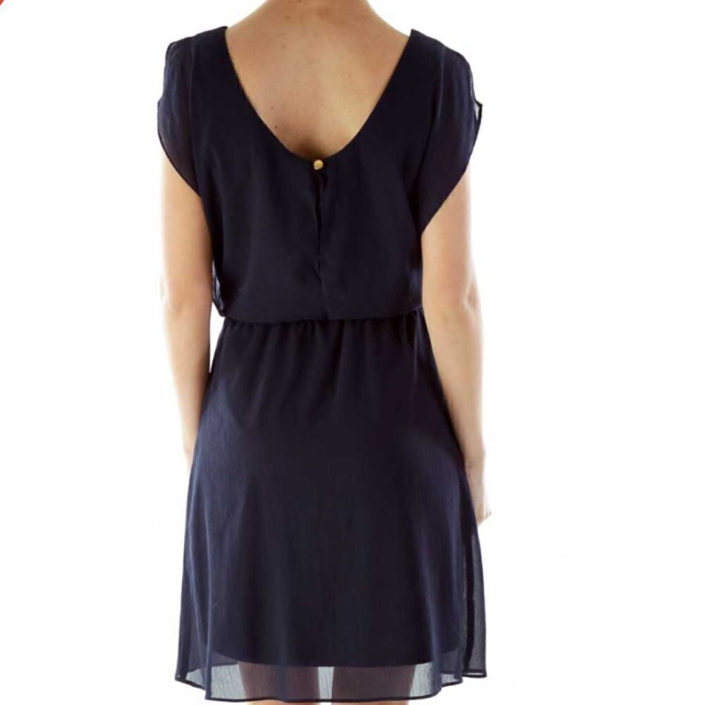 Outback red Navy Textured Day Dress - Picture 3 of 3
